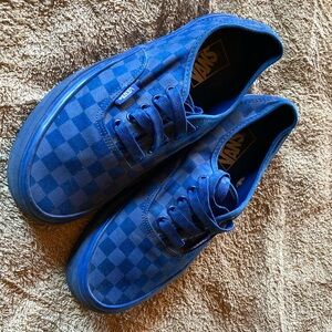 Blue checkered Vans
